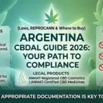 CBD legality in Argentina 2026 showing laws, REPROCANN registration process, legal status, restrictions, and ANMAT approved CBD products by CBD Legality.